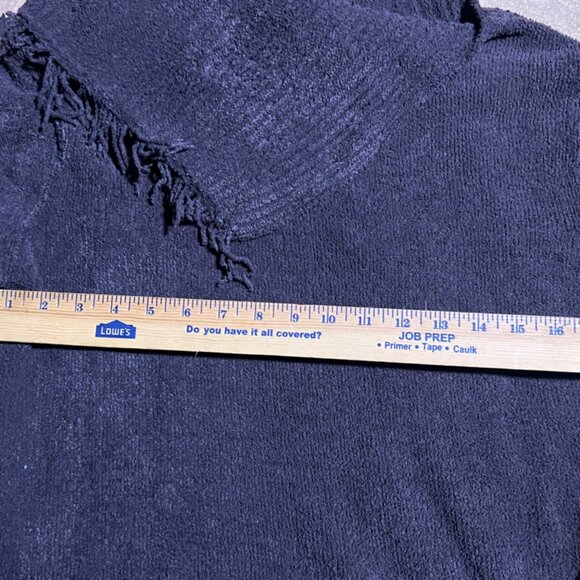 Tally Ho Sz Small Black Knitted Finge Neck Oversized Sweater (D) - Picture 5 of 7